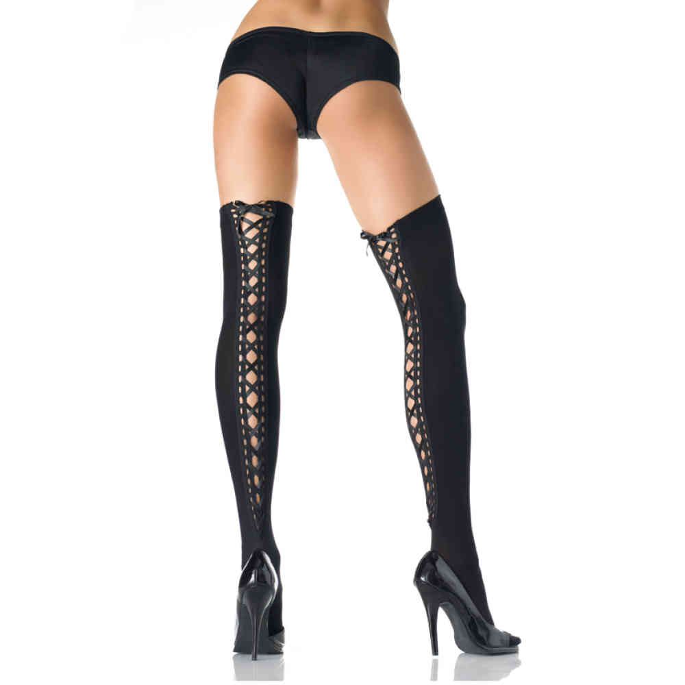 Leg Avenue - Corset Schenkelhohe Strümpfe - Schwarz